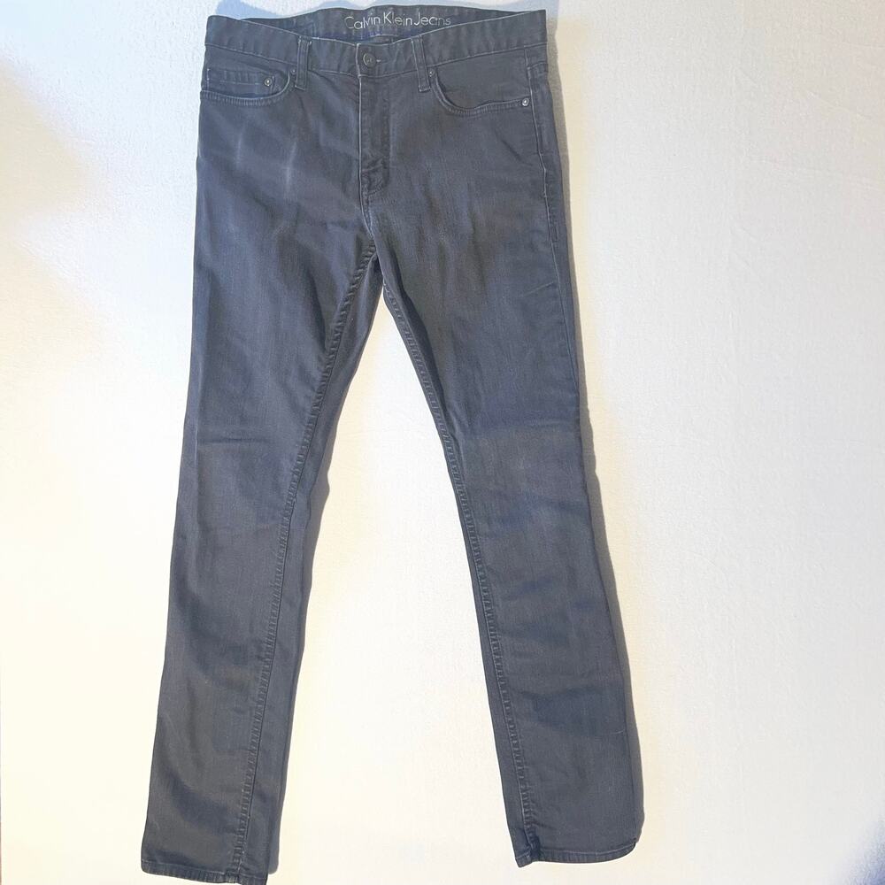 Men's Calvin Klein Black Slim Fit Jeans 32x32 Washed Denim